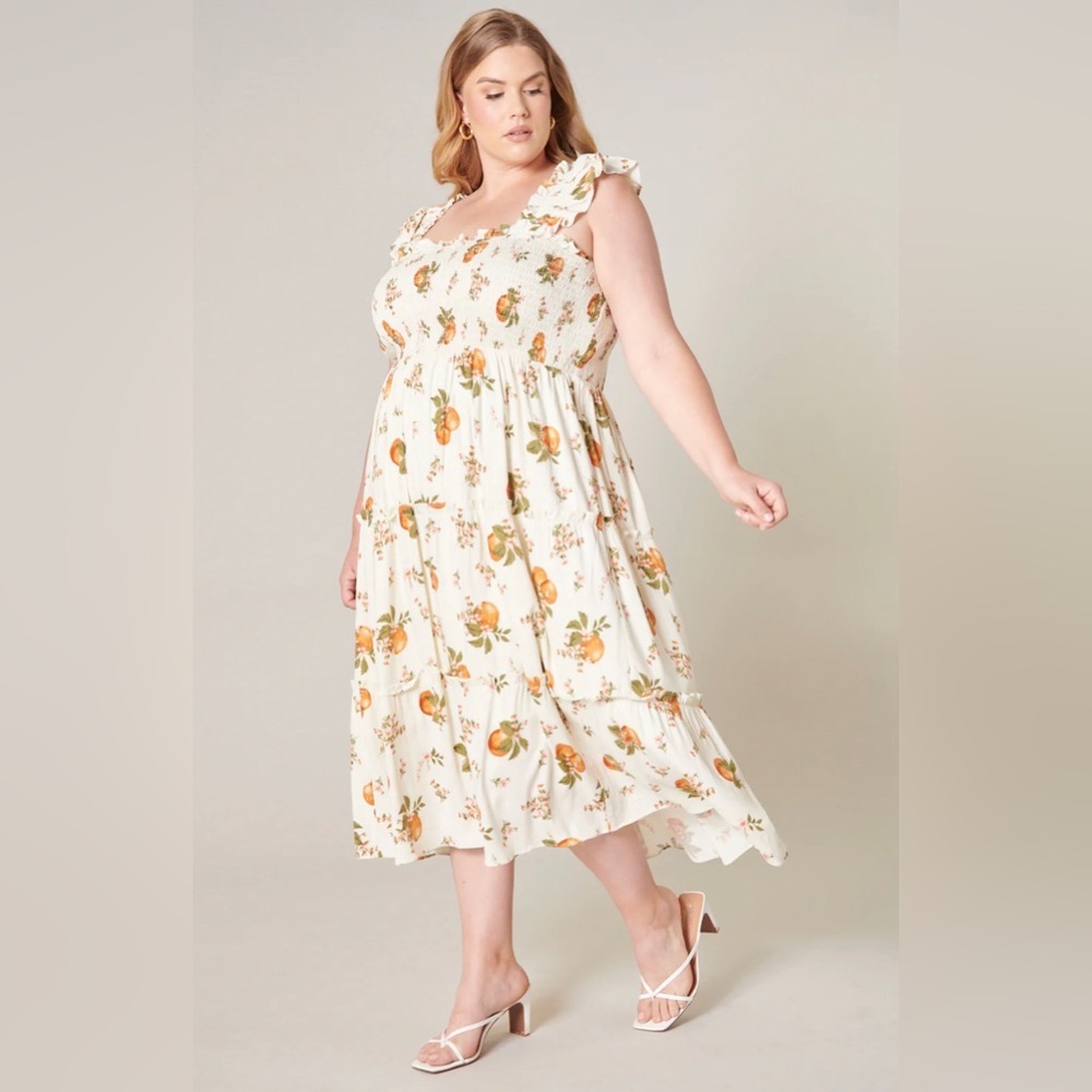 NWT Sugarlips Arancia Ruffled Tier Smocked Midi dress plus size 3X π - Picture 7 of 10